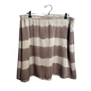 EIleen Fisher The Fisher Project skirt Taupe Mocha A line dyed Shibori silk  XL